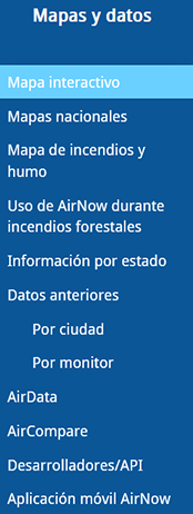 Mapas y datos - Menú desplegable de mapa interactivo