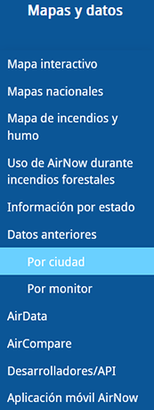 Mapas y datos - Por ciudad
