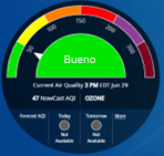 AirNow Dial que muestra ozono